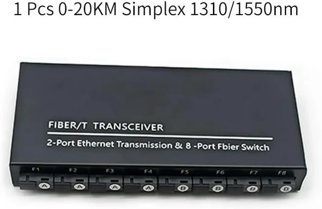Alt view image 2 of 7 - 100/1000M Gigabit Ethernet Fiber Switch 8*1.25G Fiber Port 2 RJ45 Port(1 pcs Simplex 8F-2E)