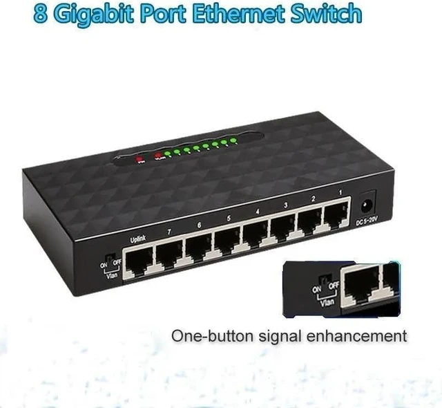 Alt view image 6 of 6 - 5/8 Port 1000Mbps Gigabit Network Switch Ethernet Switcher RJ45