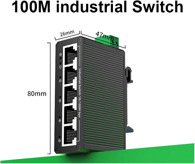 Alt view image 2 of 2 - 1 PCS 5-Port 100Mbps Industrial Switch 10/100M mini Ethernet