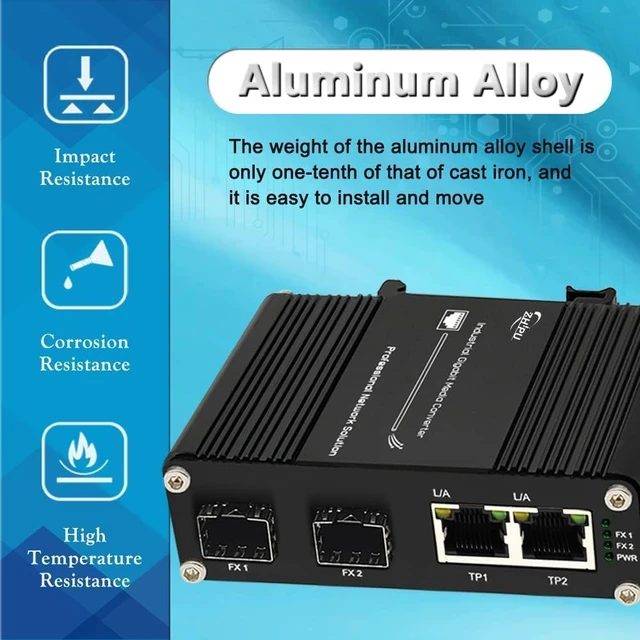 Alt view image 4 of 6 - 2-Port Gigabit Industrial Switch with 2 SFP Slots