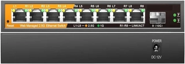 Main image of 9-Port Multi-Gigabit Managed Ethernet Switch,KP-9000-9XHML-X with 8-2.5Gb Ports and 1-10Gb SFP+ Uplink