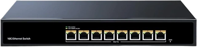 Main image of Business Ethernet switches 10Gbps 8 Port Ethernet Switch 10000Mbps Network Switcher 160G Bandwidth Networking Hub Internet Splitter