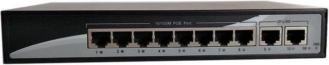 Alt view image 4 of 6 - Full Fast Ethernet 8CH POE Switch 10/100M 250m Long Distance 150W DC 2 LAN RJ45 Uplink Ports Widely Adapted