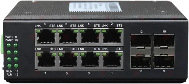 Main image of Industrial Din Rail Switch Gigabit Ethernet for Managed l2 8 Port Ring Network Switch Fast Gigabit Ethernet Industrial Poe Switch with SFP Optical Fiber Slot