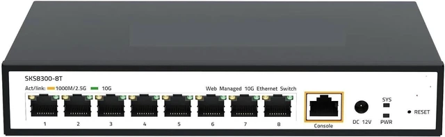 Main image of SKS8300-8T 8-Port 10G RJ45 Layer 3 Managed Ethernet Switch 160Gbps SNMP