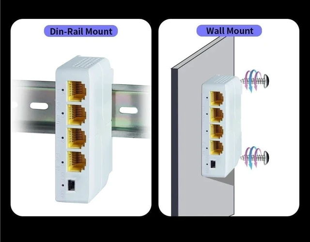 Alt view image 7 of 7 - 100/1000M POE Extender 4 Port Network Switch IEEE802.3af/at Plug&Play