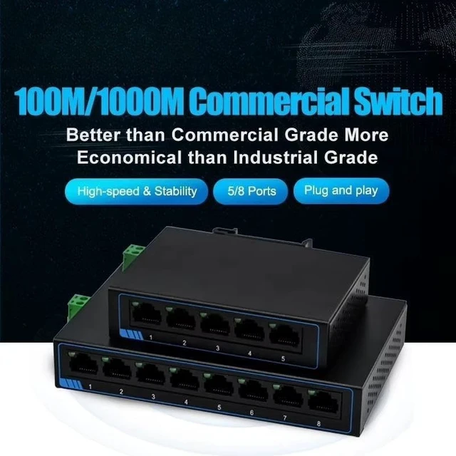 Alt view image 2 of 4 - 8 Ports 1000Mbps Gigabit Ethernet Switch Plug Play SG1008 Switching