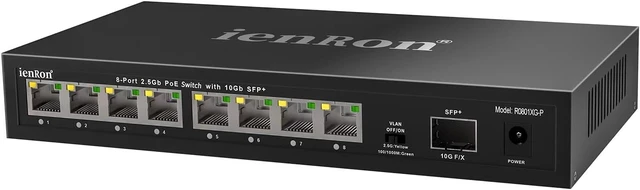 Alt view image 2 of 7 - 2.5Gb PoE+ Switch 8 Port with 1*10Gb SFP+ Uplink, IEEE802.3 AF