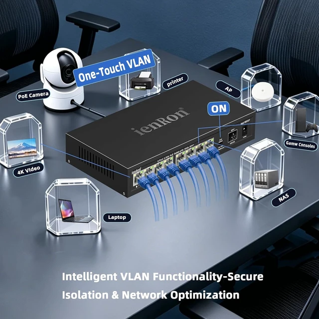 Alt view image 7 of 7 - 2.5Gb PoE+ Switch 8 Port with 1*10Gb SFP+ Uplink, IEEE802.3 AF