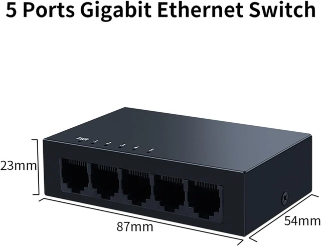 Alt view image 2 of 2 - Business Ethernet switches 5 Port 1000Mbps Ethernet Switch Gigabit 1000Base-T Network Fast Switcher