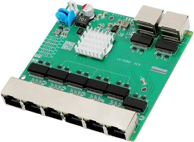 Main image of Fast Speed 8 Port RJ45 Gigabit Ethernet Networking Switches with 6 POE Port and Wide