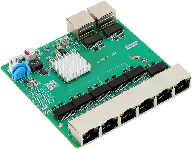 Alt view image 4 of 7 - Fast Speed 8 Port RJ45 Gigabit Ethernet Networking Switches with 6 POE Port and Wide
