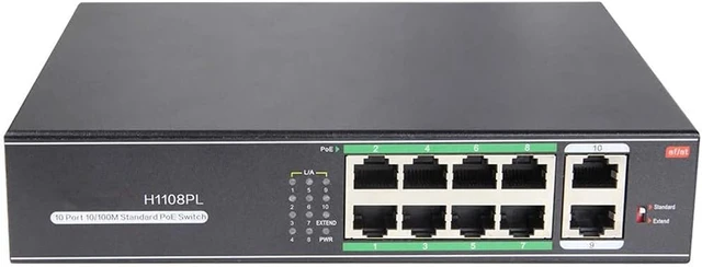 Alt view image 2 of 4 - UHPPOTE 8 Port Long Transmission Distance 10/100M PoE Switch Total Power 120W