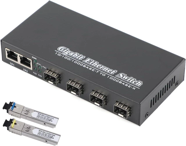 Main image of Gigabit SFP Media Converter 4 SFP to 3 RJ45 Switch+1Pair SC 20km SFP Module