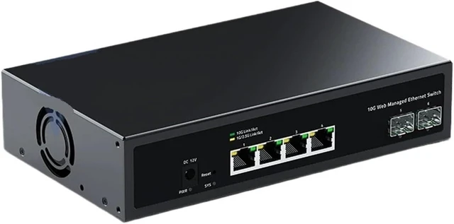 Main image of 10Gb Web Managed Switch,ZX510S-4T2XS 4 Port 10000Mbps 2 Port 10G SFP+
