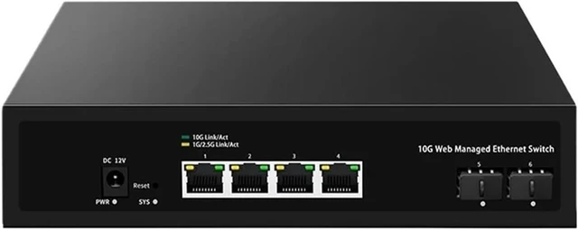 Main image of 10GbE Web Managed Ethernet Network Switch,ZX510S-4T2XS 4 Port RJ45 10000Mbps 2 Port 10G SFP+ Slot