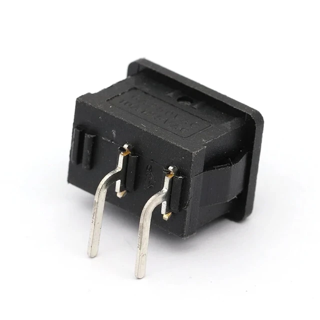 Alt view image 4 of 5 - 100Pcs Black Push Button Switch 6A/250V 10A/125V KCD1 2Pin Left Curved Needle Snap-in On/Off Rocker Switch 21MM*15MM Black