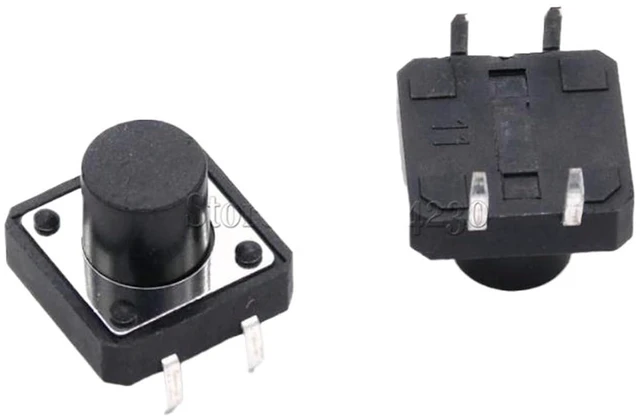 Main image of 100Pcs 12 x 12mm x 9mm 12 * 12 * 9H Panel PCB Momentary Tactile Tact Push Button Switch DIP