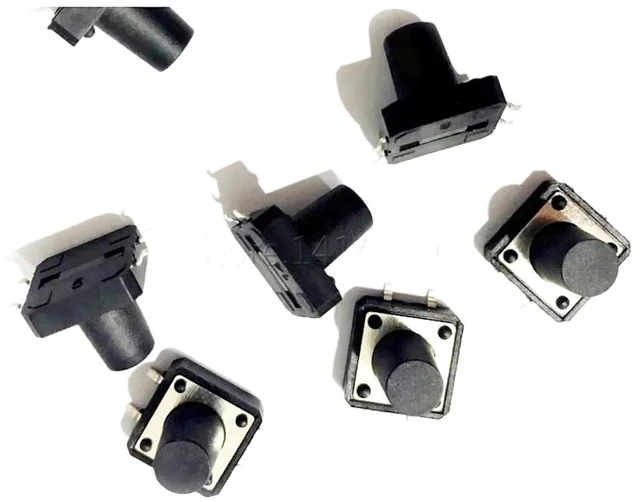 Alt view image 2 of 2 - 100PC 12x12x12mm Panel PCB Momentary Switch SMT 4pin 12 * 12 * 12MM Tact Push Button/Micro Switch