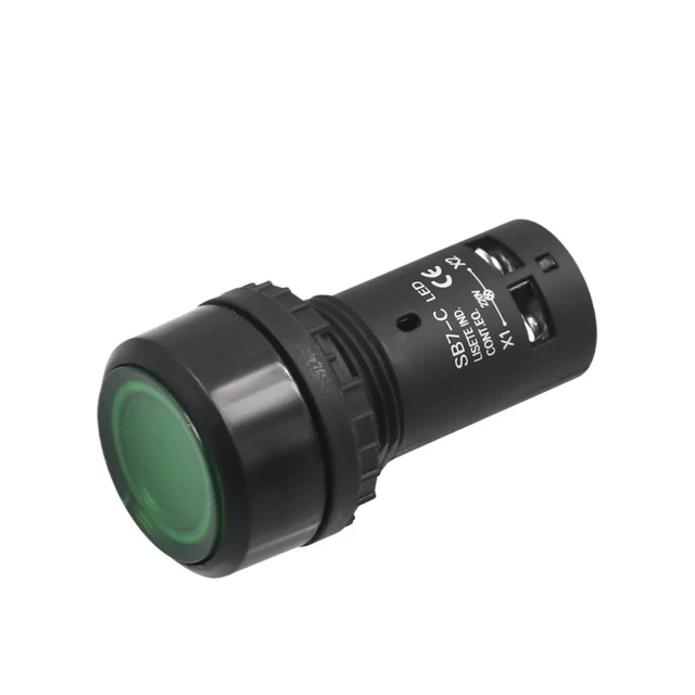 Alt view image 3 of 3 - XB7 Green LED Lights Push Button Switch ON Off with Rubber Sleeve(Rubber Sleeve)