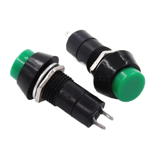 Main image of 10PCS Reset Switch PBS-11B Off-(ON) Normally Open no Locked 250VAC 1A Round Push Button Green