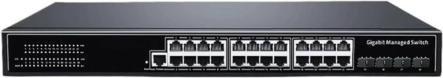 Main image of Business Ethernet switches 28 Port 1000Mbps Ethernet Switch L2 Managed Gigabit Network Switcher Hub Internet Splitter