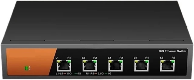 Main image of 5 Port 10G/Multi-Gig Unmanaged Ethernet Switch,KP-9000-5XT Desktop/Wall-Mount