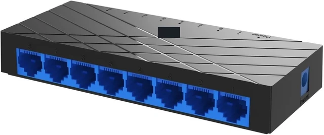 Alt view image 5 of 6 - 8 Port Gigabit Ethernet Switch US Plug 10/100/1000mbps Ethernet Switch