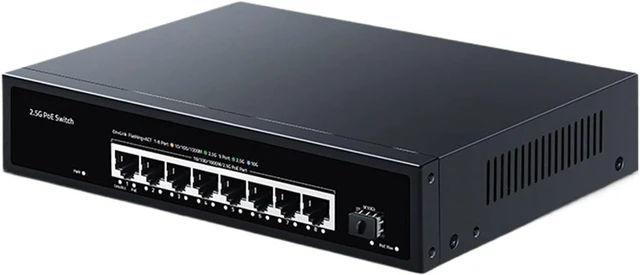 Main image of 2.5G PoE Switch 8 Port 2.5GBASE-T with 10G SFP+ Slot 100W for 6e AP,Homelab,VoIP Phone,Surveillance,POE Camera