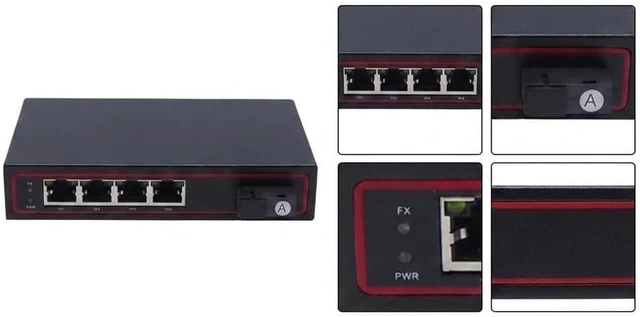 Alt view image 5 of 5 - Industrial Gigabit Switch 1FX 4RJ45 Ports