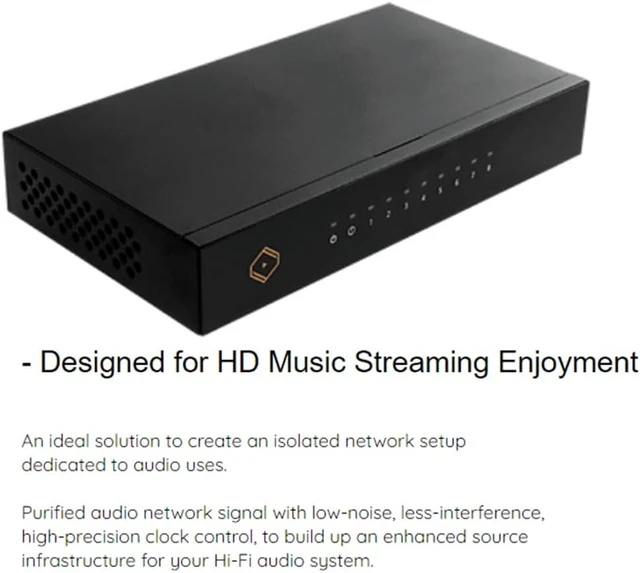 Alt view image 6 of 6 - Silent Angel Bonn N8 Audio Grade Network Switch HiFi Low Noise Less Interference High Precision Clock Techniques 8-Port Switch