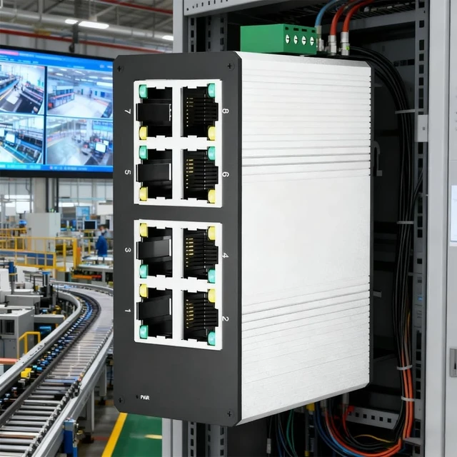 Alt view image 3 of 7 - Fast Speed 8 Port Miniature Industrial Gigabit Switches Aluminum Build for and Narrow Areas