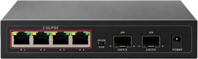 Main image of 6-Port POE Ethernet Switch with 4 Port 2.5G and 2 Port 10G SFP