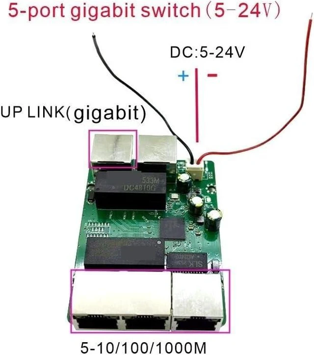 Main image of 5 Port Gigabit Switch Ethernet Switch 10/100/1000mbps LAN Industrial Switch