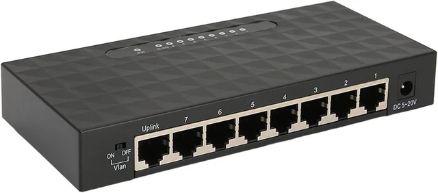 Main image of Network Switch Gigabit 1000Mps, Semi Duplex Flow Control Full Duplex Back Pressure Mode, 8 Ports 1000Mps, Highly Integrated Design, Suitable for Office 100 to 240V(USA)