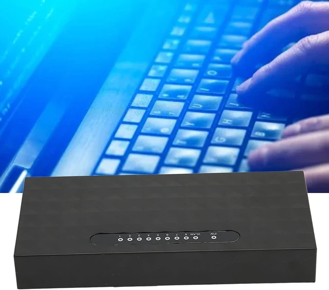 Alt view image 5 of 7 - Network Switch Gigabit 1000Mps, Semi Duplex Flow Control Full Duplex Back Pressure Mode, 8 Ports 1000Mps, Highly Integrated Design, Suitable for Office 100 to 240V(USA)