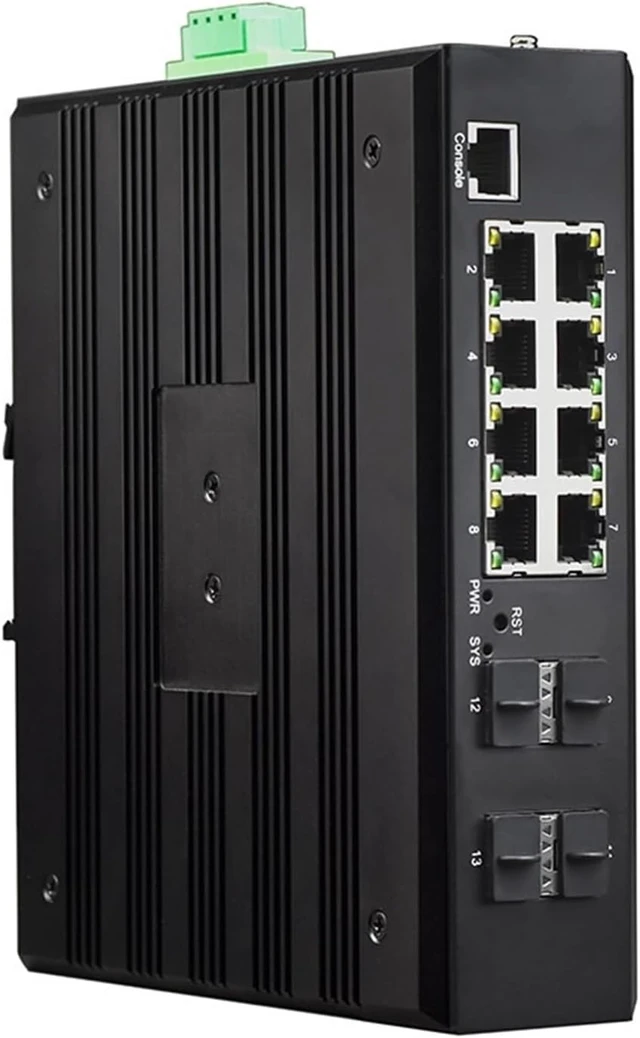 Main image of Industrial Din Rail Switch Gigabit Ethernet L3 Managed 8 Ports Gigabit Ethernet Industrial Switch with 4 Port 10G SFP