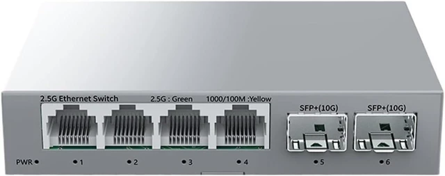 Main image of 2.5GbE Network Switch SG4T2, 4 Port 2.5G RJ45 with 2 Port 10G SFP+ Fanless