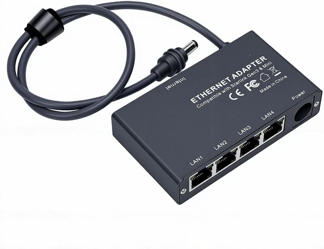Alt view image 2 of 7 - WALFRONT Ethernet Adapter, ABS 4 Port Gigabit Network Switch Plug and