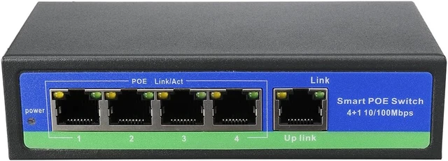 Alt view image 2 of 5 - Ruilogod 5 Port Mini Poe Switch 48V 4 PoE Ports