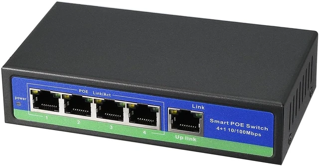 Alt view image 3 of 5 - Ruilogod 5 Port Mini Poe Switch 48V 4 PoE Ports
