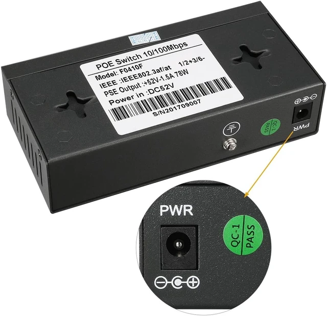 Alt view image 5 of 5 - Ruilogod 5 Port Mini Poe Switch 48V 4 PoE Ports