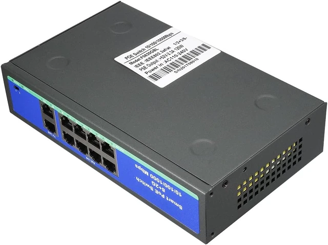 Alt view image 3 of 5 - Ruilogod 10 Port Smart PoE Switch (8 10/100Mbps PoE Ports