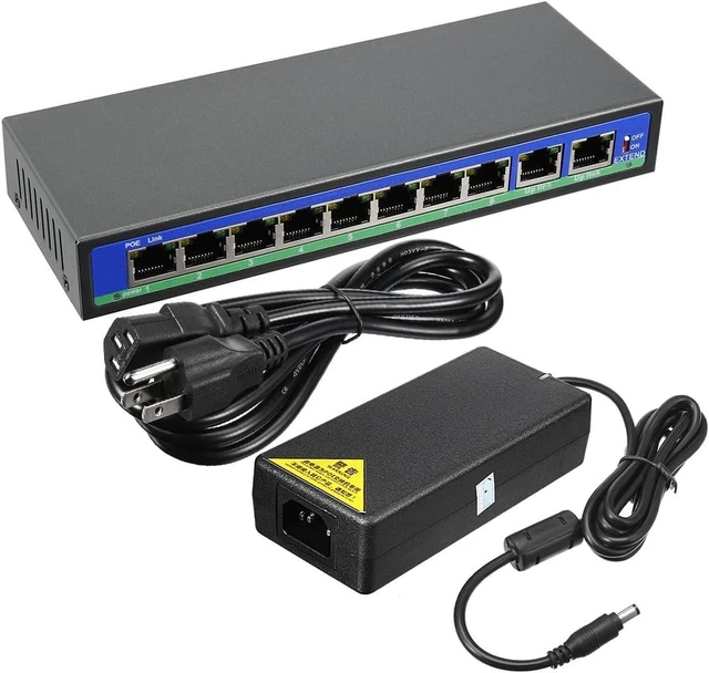 Main image of Ruilogod 9 Port Smart 10/100Mbps PoE Switch (8 PoE Ports