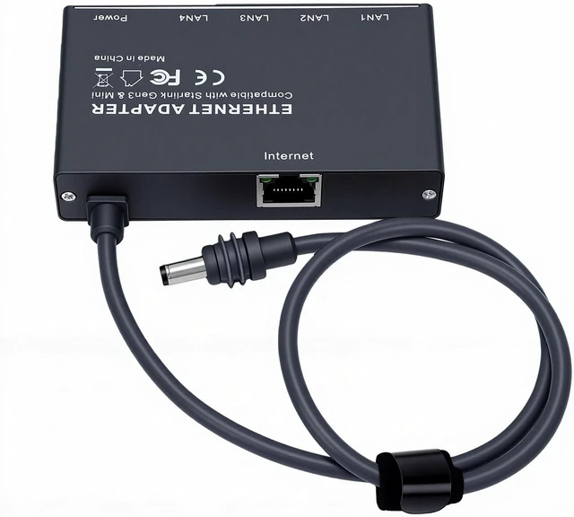 Alt view image 4 of 7 - WALFRONT Ethernet Adapter, ABS 4 Port Gigabit Network Switch Plug and