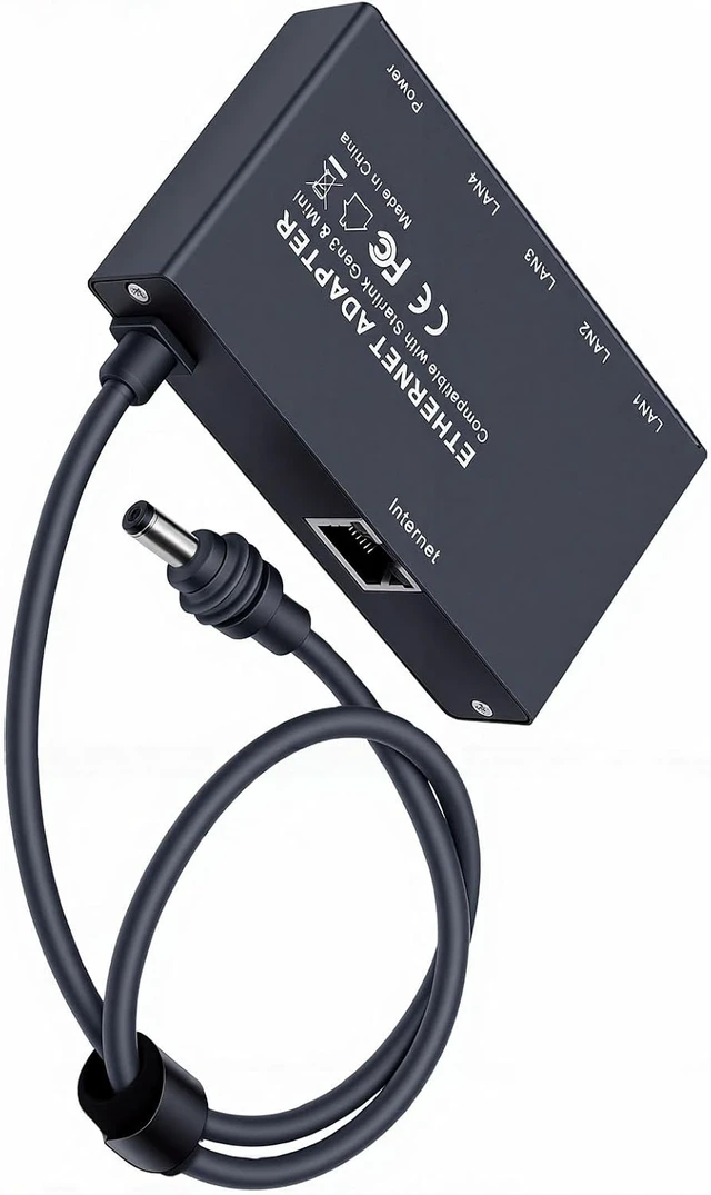 Alt view image 7 of 7 - WALFRONT Ethernet Adapter, ABS 4 Port Gigabit Network Switch Plug and