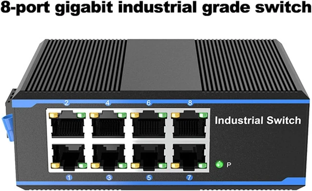 Alt view image 5 of 7 - 8 Port Gigabit Industrial Switcher 1000Mbps Industrial Ethernet Switcher DIN Mounted Plug and Play Data Transfer