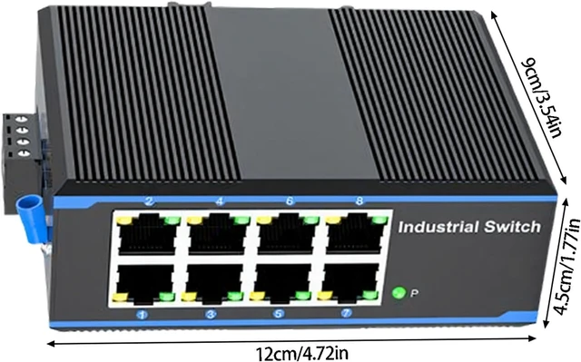 Alt view image 6 of 7 - 8 Port Gigabit Industrial Switcher 1000Mbps Industrial Ethernet Switcher DIN Mounted Plug and Play Data Transfer