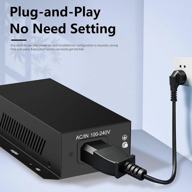 Alt view image 6 of 7 - 90W Gigabit PoE++ Injector, 802.3bt/at/af High Power Over Ethernet Adapter