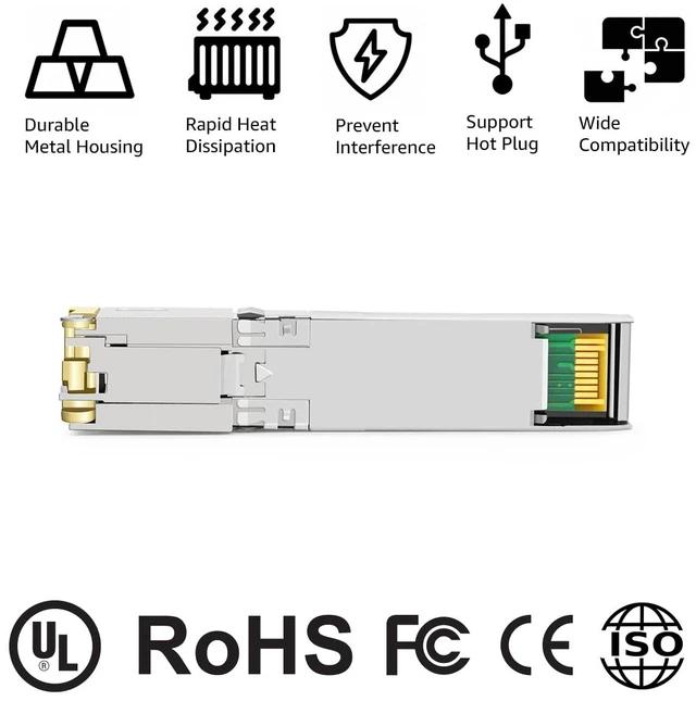 Alt view image 3 of 6 - 10GBASE-T SFP+ RJ45 Copper Transceiver Module Compatible with Cisco Meraki MA-SFP-10GB-T 10G SFP+ 30m Cat6a/7